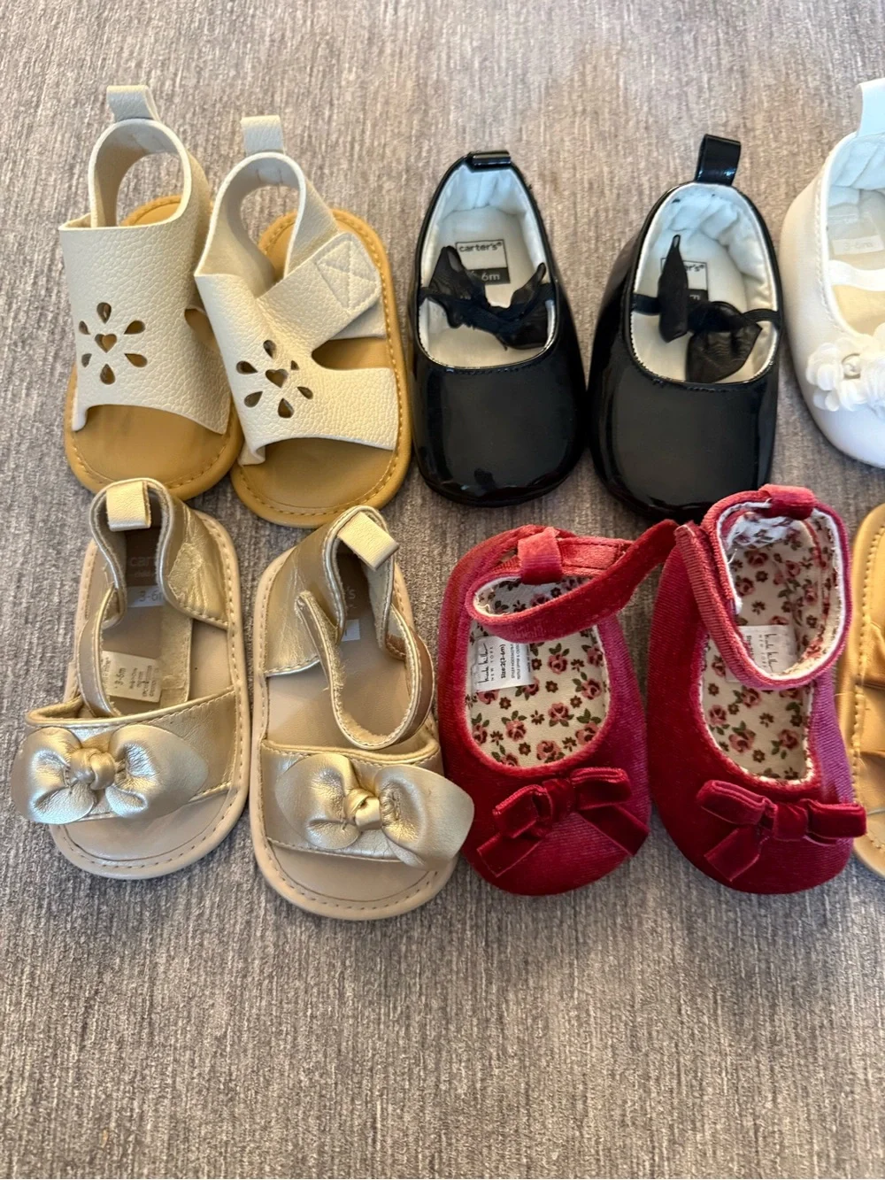 Bundle 3/6 month size baby girl shoes
